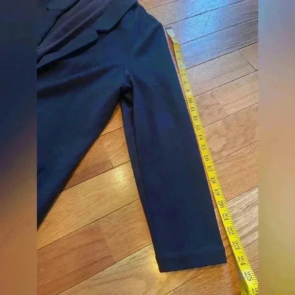 Garnet Hill Navy Blue Wool Blend Stretch Knit Blazer Jacket Women’s Size 14 - Picture 11 of 12